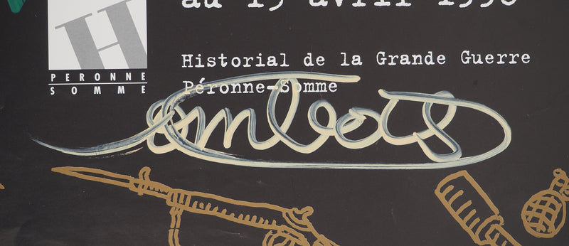 Robert COMBAS : Entre deux guerres, Quadrichromie originale signée