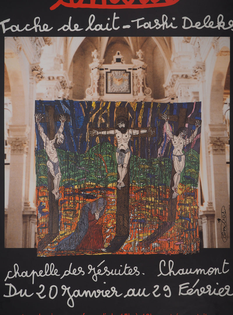 Robert COMBAS : Chapelle des Jésuites, Quadrichromie originale signée