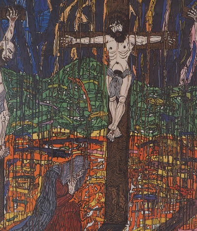 Robert COMBAS : Chapelle des Jésuites, Quadrichromie originale signée