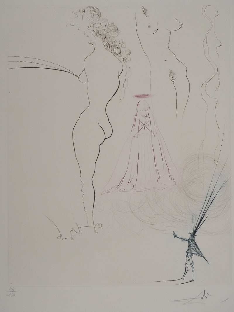 Salvador DALI : Aranella : Fontaine fantastique, Gravure originale (photo de détail 3) - Crédit photo : Galerie Art.Paris