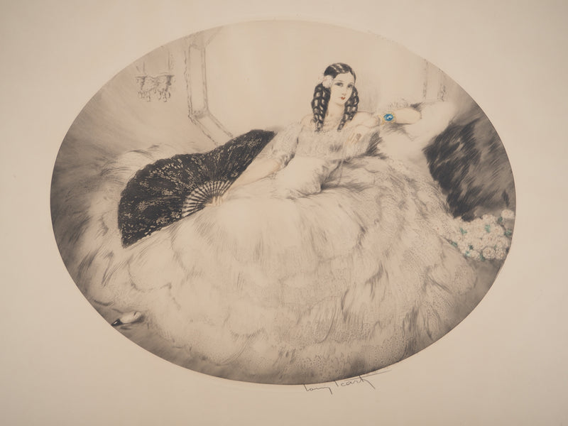 Louis ICART : Eventail noir, Gravure originale (photo de détail 3) - Crédit photo : Galerie Art.Paris