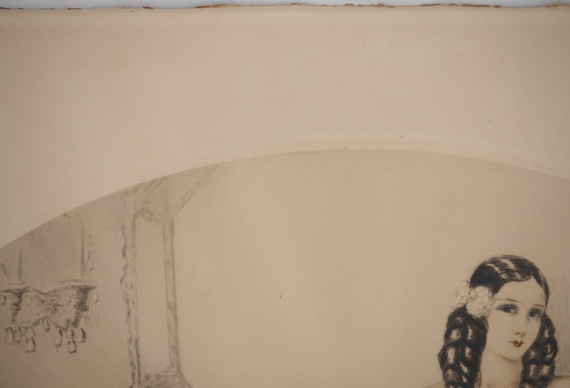 Louis ICART : Eventail noir, Gravure originale (photo de détail 11) - Crédit photo : Galerie Art.Paris
