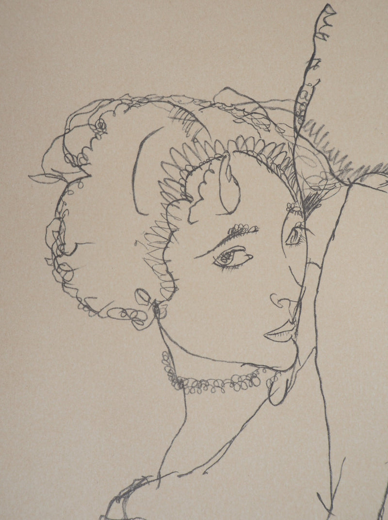Egon SCHIELE : Nu à la jambe levée, Lithographie originale (photo de détail 5) - Crédit photo : Galerie Art.Paris