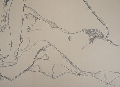 Egon SCHIELE : Nu à la jambe levée, Lithographie originale (photo de détail 6) - Crédit photo : Galerie Art.Paris