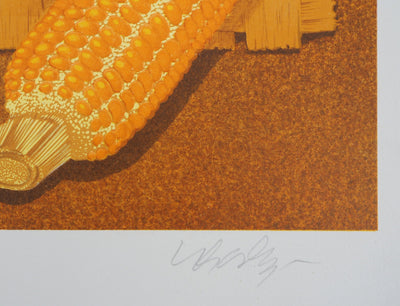 Victor VASARELY : Bouddha, Vie en jaune, Lithographie originale signée