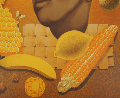 Victor VASARELY : Bouddha, Vie en jaune, Lithographie originale signée