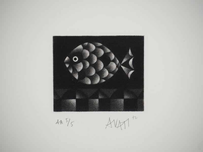 Mario AVATI : Le poisson de Gulliver, Gravure originale (vue générale) - Crédit photo : Galerie Art.Paris