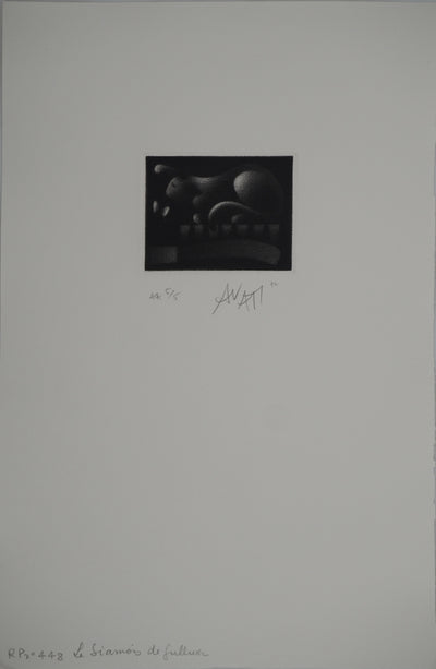 Mario AVATI : Le siamois, Gravure originale (photo de détail 2) - Crédit photo : Galerie Art.Paris