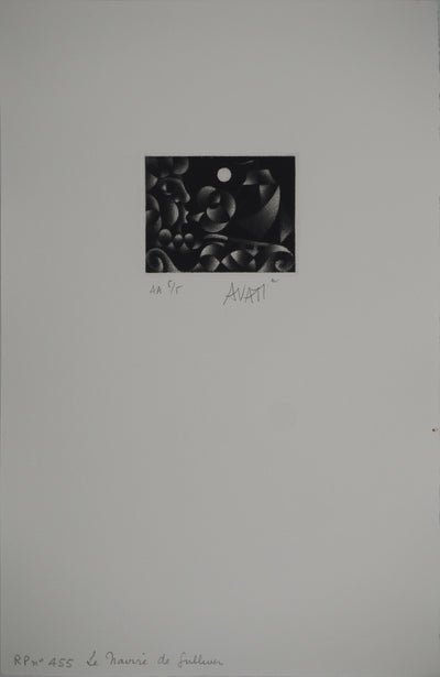 Mario AVATI : Le navire, Gravure originale (photo de détail 2) - Crédit photo : Galerie Art.Paris