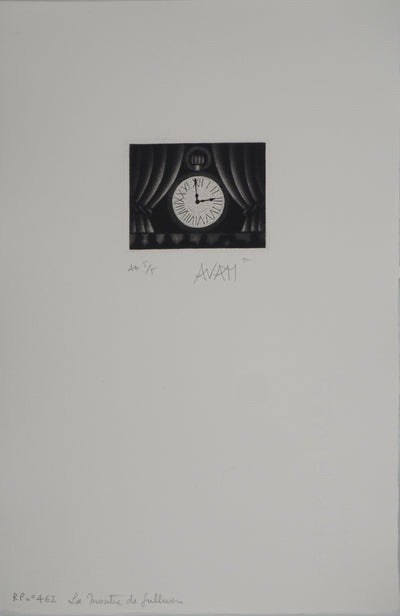 Mario AVATI : La montre, Gravure originale (photo de détail 2) - Crédit photo : Galerie Art.Paris