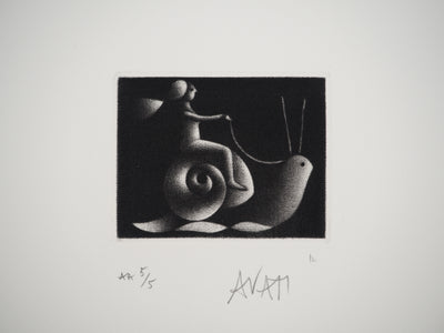 Mario AVATI : L'escargot, Gravure originale (vue générale) - Crédit photo : Galerie Art.Paris