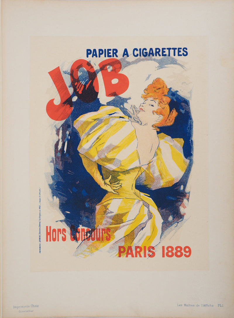 ADA Jules CHERET: Job cigarette paper, 1895, Original signed lithograph