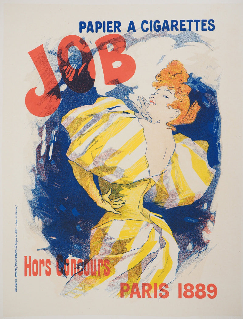 ADA Jules CHERET: Job cigarette paper, 1895, Original signed lithograph