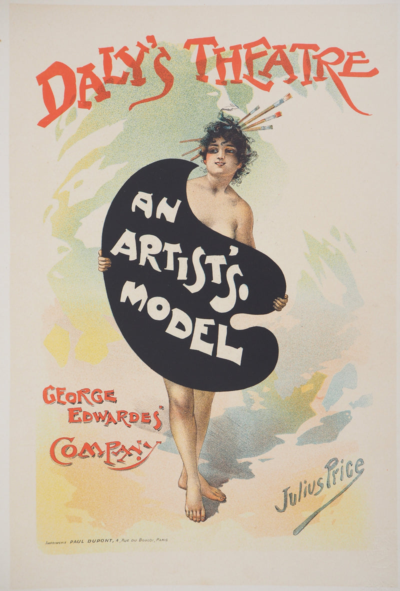 Julius Mendes Price : Modèle de l’artiste, Lithographie originale signée
