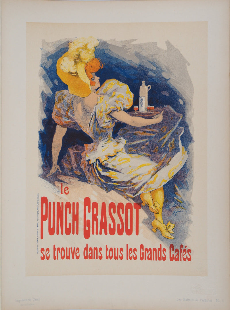 Jules CHERET : Le Punch Grassot, Lithographie originale signée