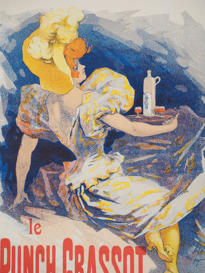 Jules CHERET : Le Punch Grassot, Lithographie originale signée