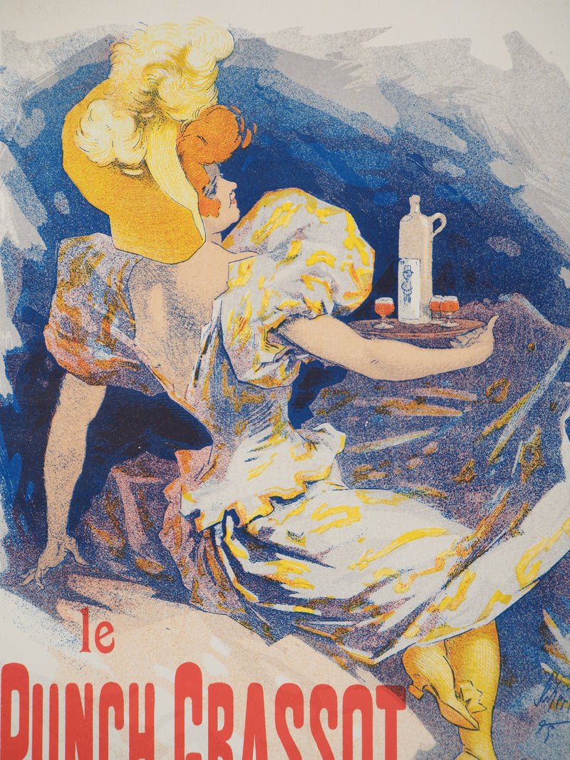 Jules CHERET : Le Punch Grassot, Lithographie originale signée