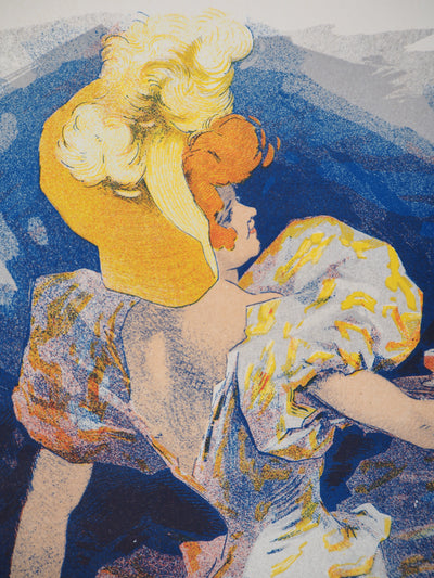 Jules CHERET : Le Punch Grassot, Lithographie originale signée