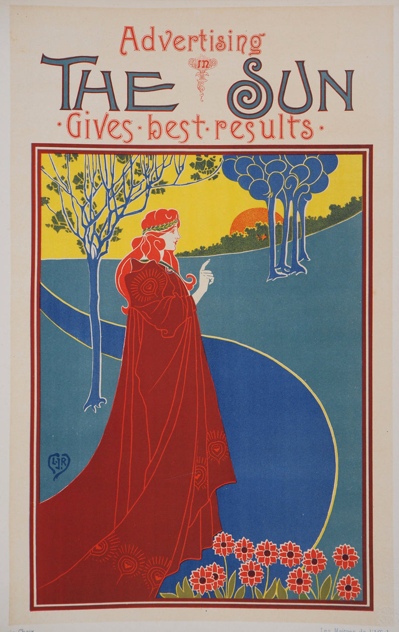 ADA Louis John RHEAD, Sun, 1895, Original signed lithograph