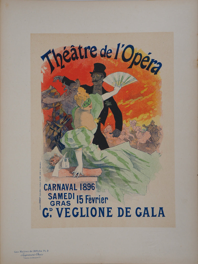 Jules CHERET : Théâtre de l’Opéra, Lithographie originale signée