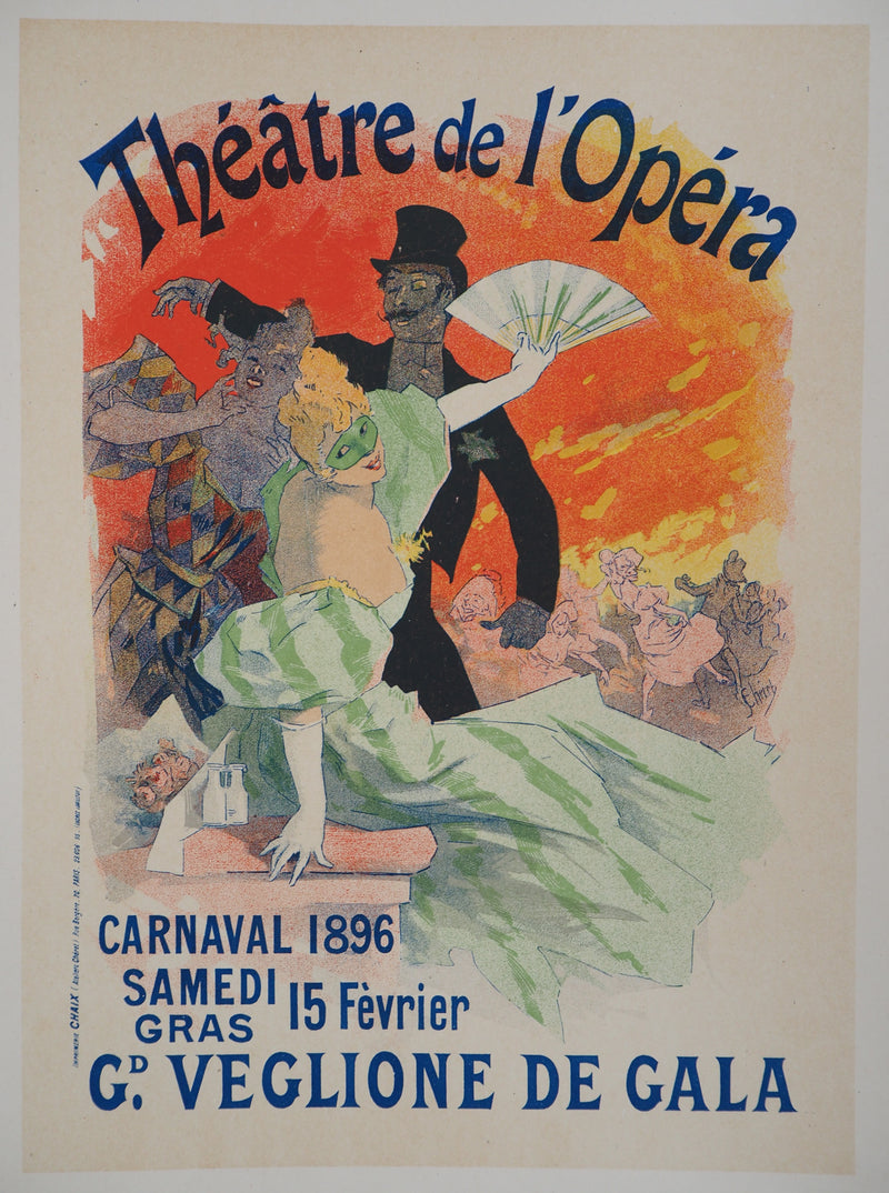 Jules CHERET : Théâtre de l’Opéra, Lithographie originale signée