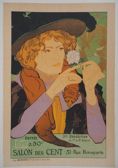 Georges DE FEURE : Salon des Cent, Lithographie originale signée