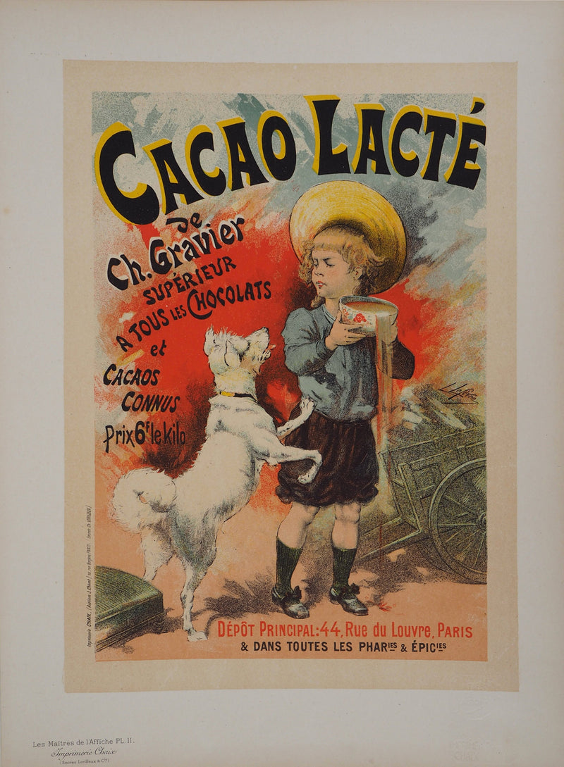 Lucien LEFEVRE : Cacao Lacté, Lithographie originale signée