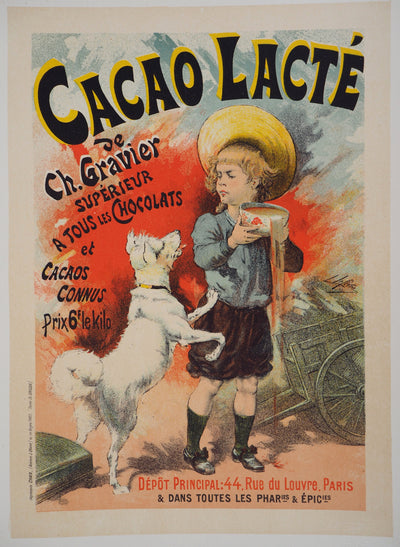 Lucien LEFEVRE : Cacao Lacté, Lithographie originale signée