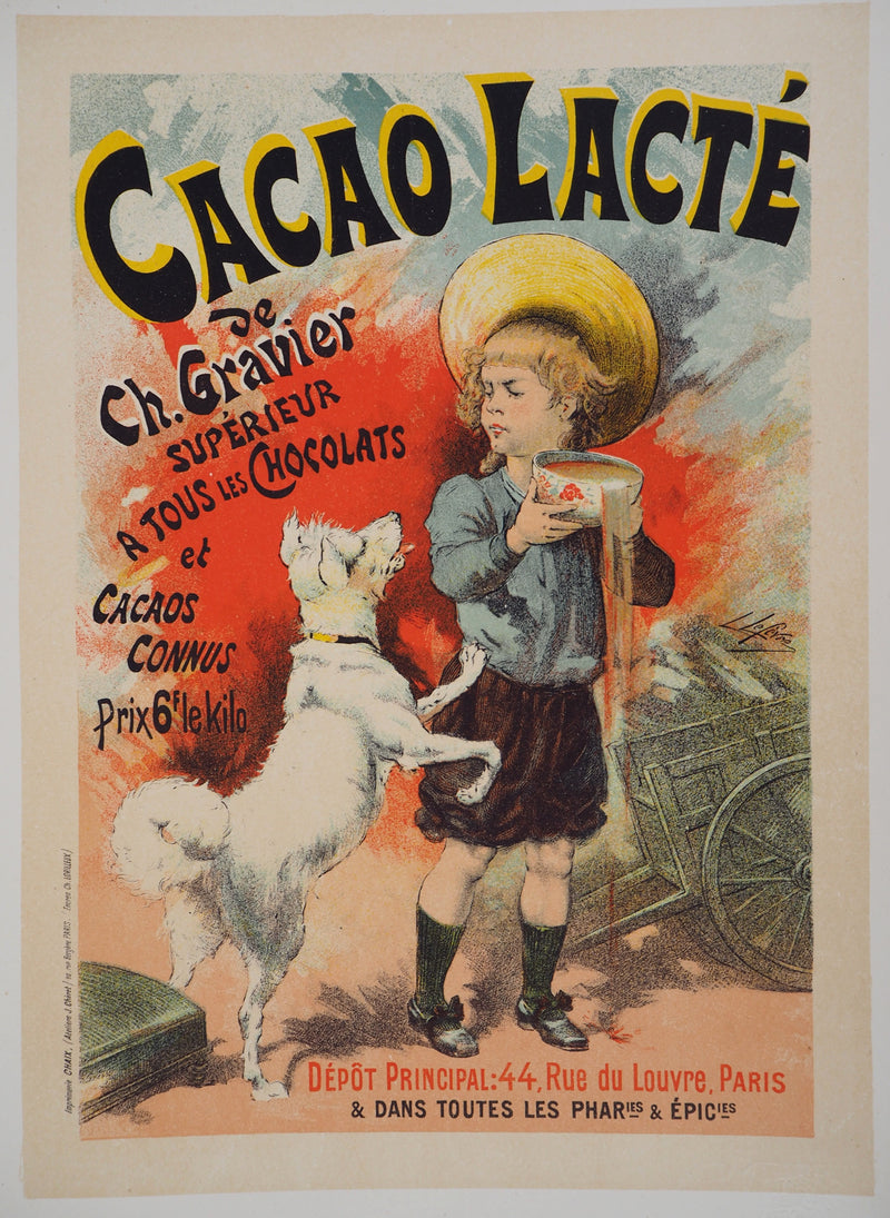 Lucien LEFEVRE : Cacao Lacté, Lithographie originale signée