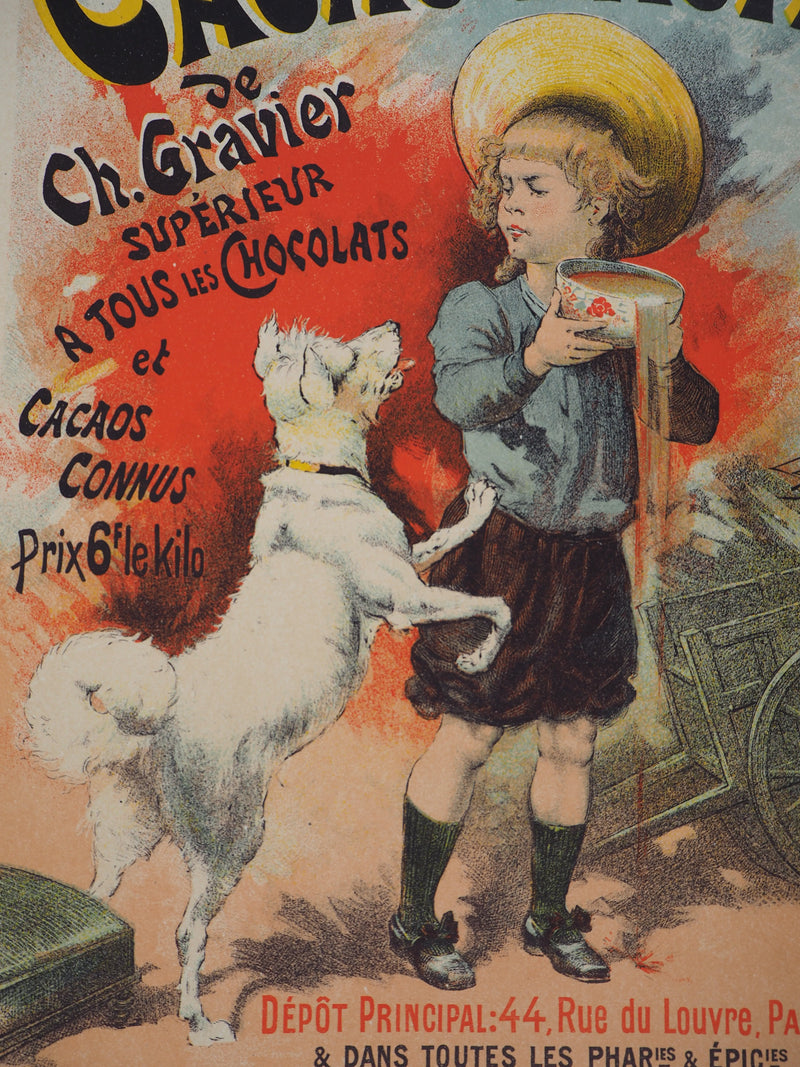 Lucien LEFEVRE : Cacao Lacté, Lithographie originale signée