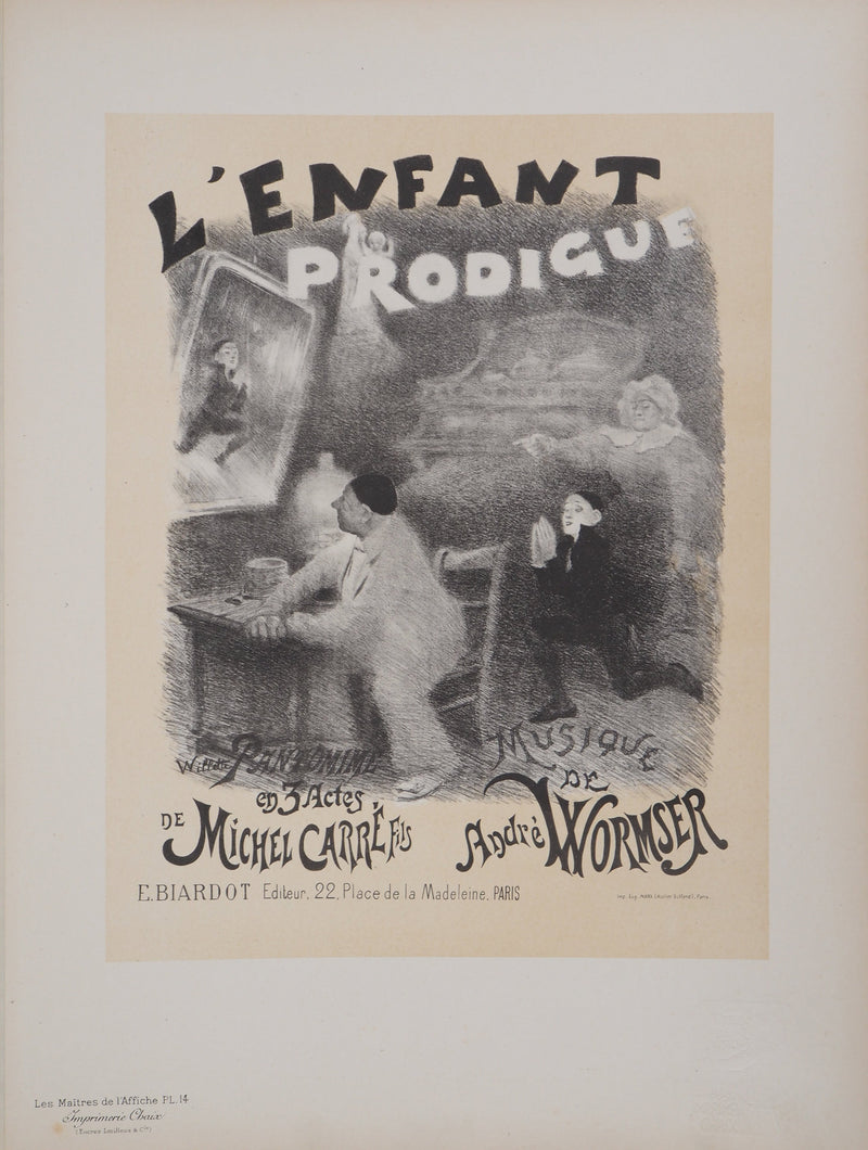 Adolphe WILLETTE : Enfant prodigue, Lithographie originale signée