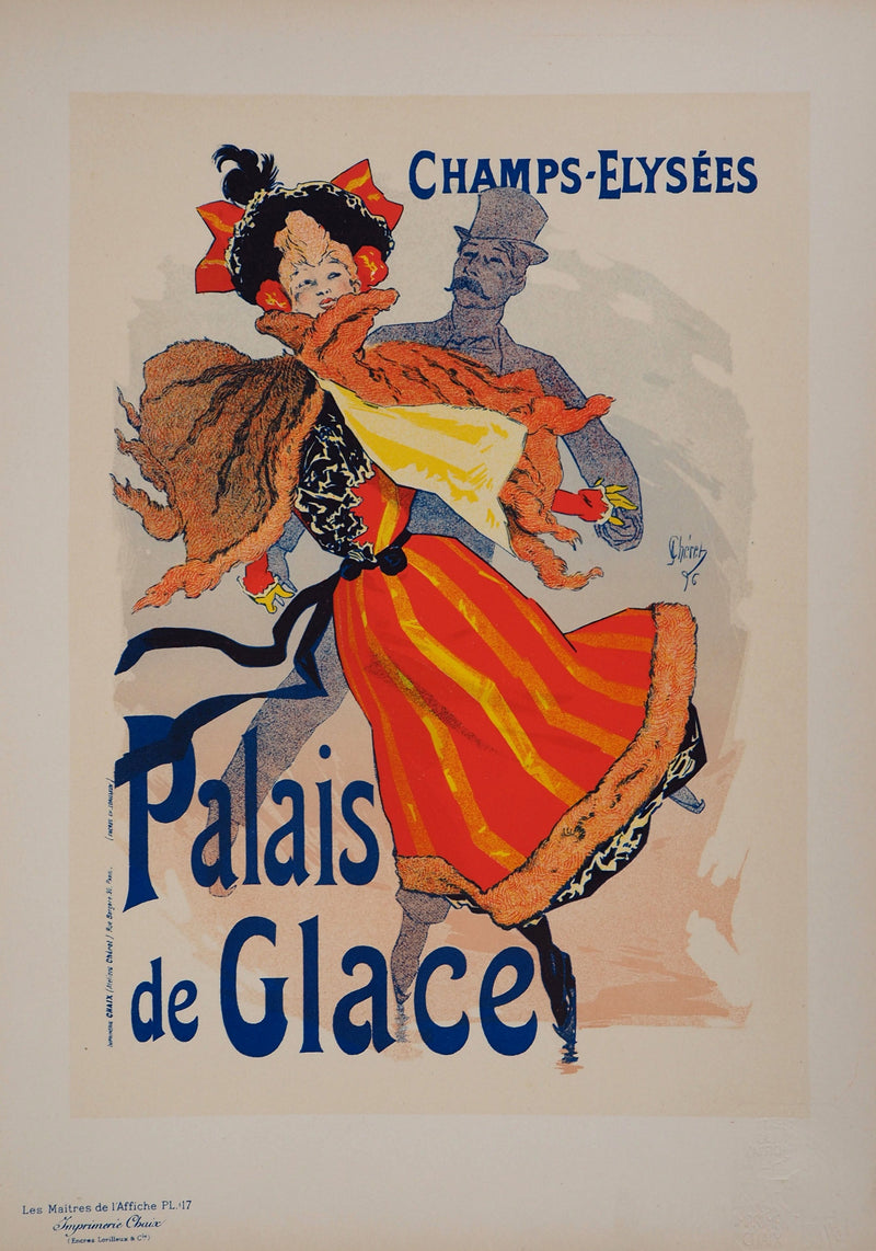 ADA Jules Chéret: Ice Palace, Original signed lithograph, 1895