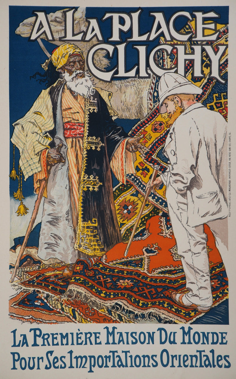 Eugène GRASSET : Orientalisme, Lithographie originale signée