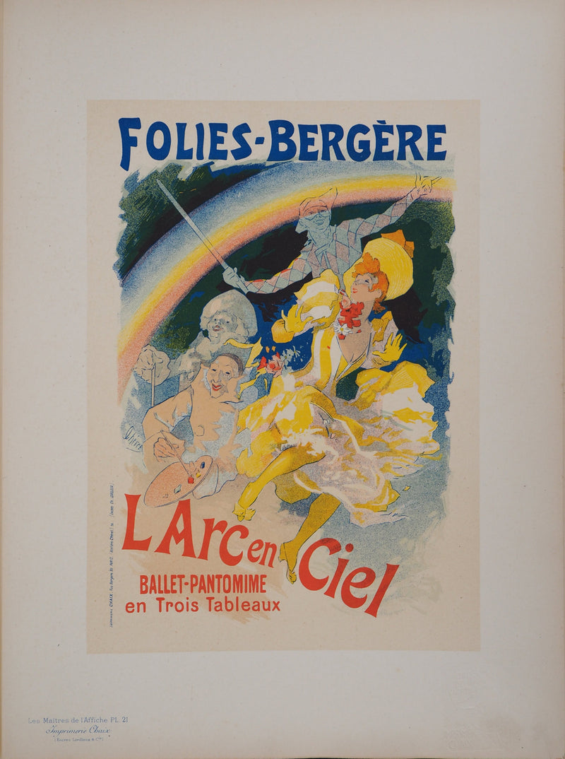 ADA Jules Chéret: Folies, Bergère (Der Regenbogen am Himmel), Original signierte Lithographie, 1895