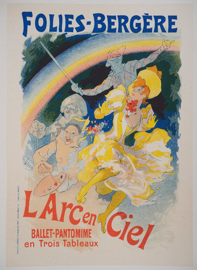 ADA Jules Chéret: Folies, Bergère (Der Regenbogen am Himmel), Original signierte Lithographie, 1895