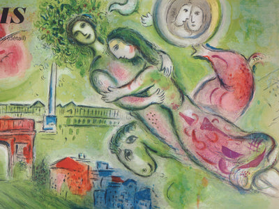 Marc CHAGALL : Les amoureux de l'Opéra, Affiche originale (photo de détail 2) - Crédit photo : Galerie Art.Paris