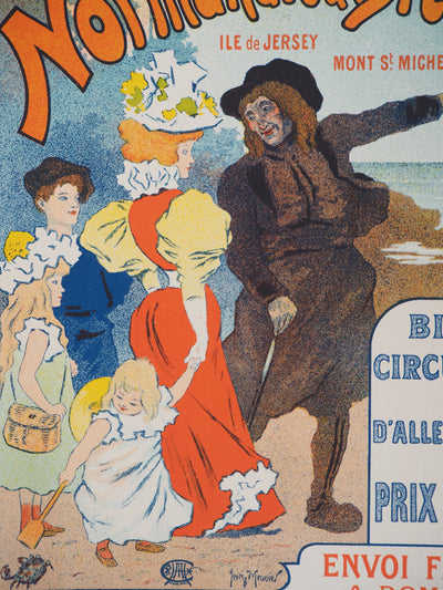 Georges MEUNIER : Visite du Mont Saint-Michel, Lithographie originale signée