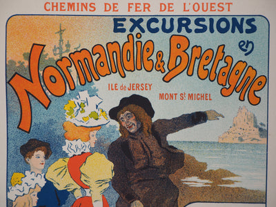 Georges MEUNIER : Visite du Mont Saint-Michel, Lithographie originale signée