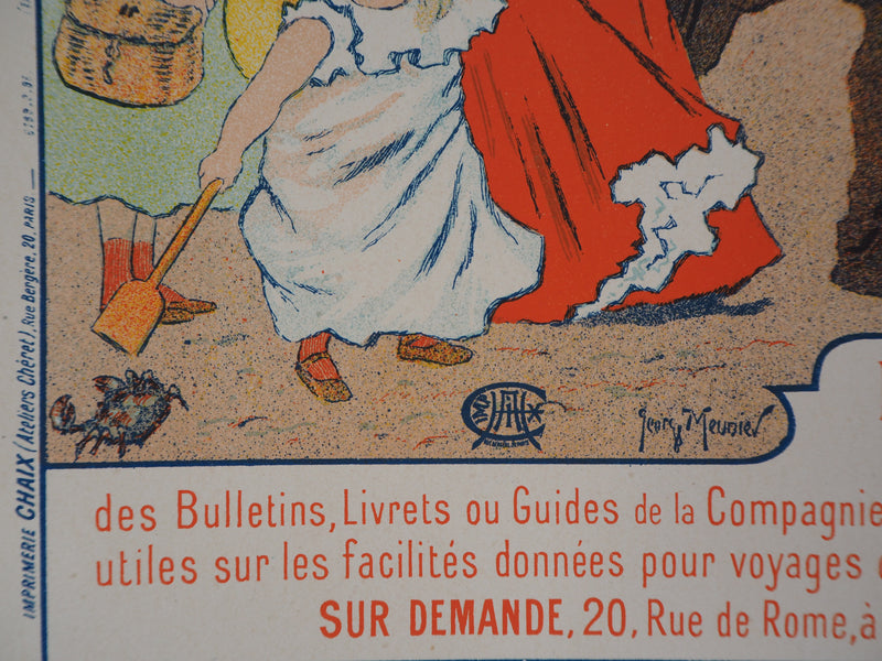 Georges MEUNIER : Visite du Mont Saint-Michel, Lithographie originale signée
