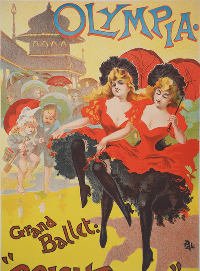 PAL : Danseuses de cancan, Lithographie originale signée