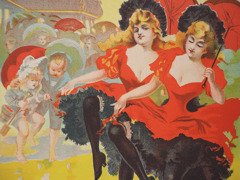 PAL : Danseuses de cancan, Lithographie originale signée