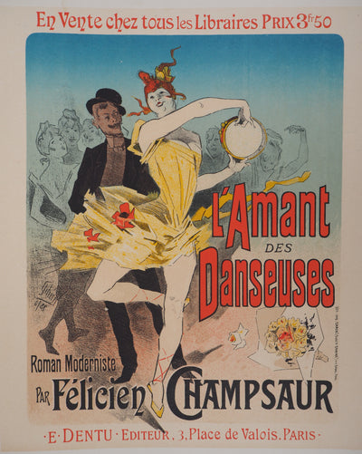 ADA Jules CHERET: The Dancers' Lover, Original signed lithograph, 1895
