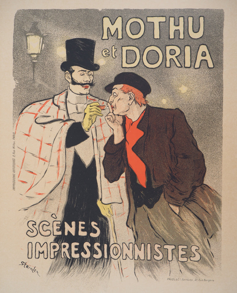 Théophile Alexandre STEINLEN : Scènes impressionnistes, Lithographie originale signée