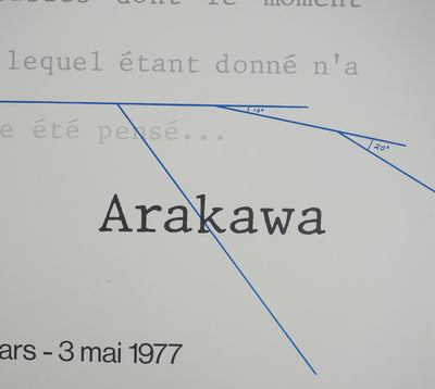 Shusaku ARAKAWA : Composition écrite, Affiche en lithographie originale d'époque