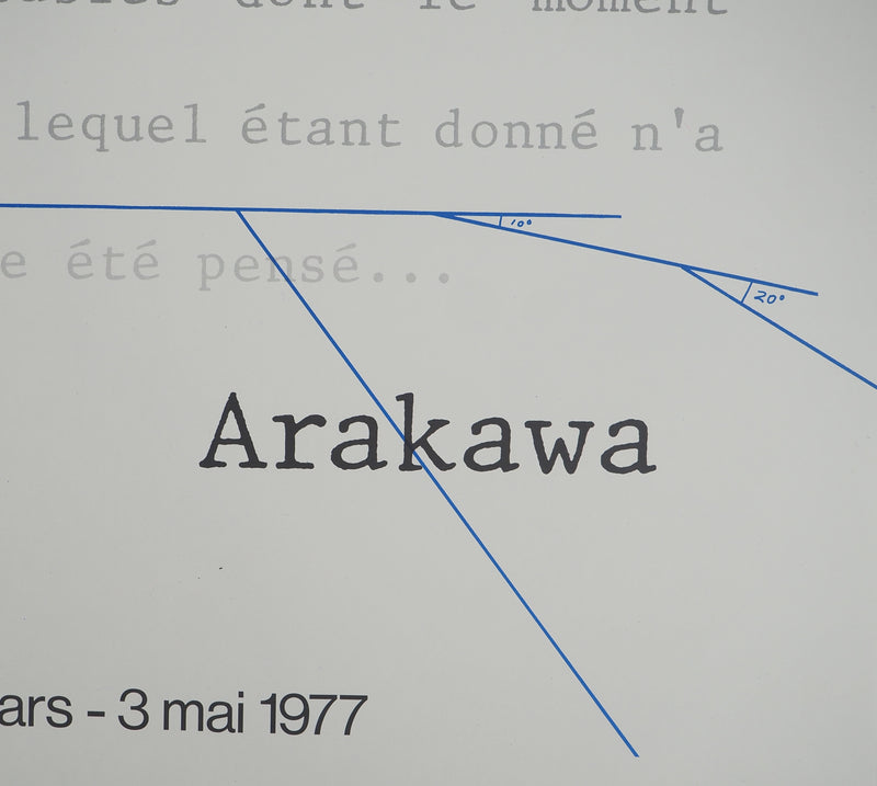 Shusaku ARAKAWA : Composition écrite, Affiche en lithographie originale d&