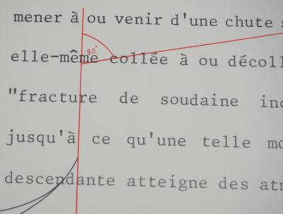 Shusaku ARAKAWA : Composition écrite, Affiche en lithographie originale d'époque