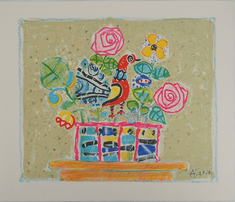 BT Paul AIZPIRI, Love in a Cage, Signed Lithograph