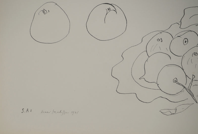 Henri MATISSE : Nature morte aux fruits, Lithographie originale (photo de détail 2) - Crédit photo : Galerie Art.Paris