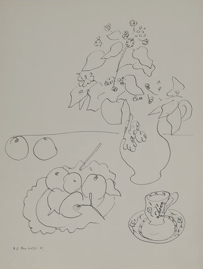 Henri MATISSE : Nature morte à la tasse, Lithographie originale (vue générale) - Crédit photo : Galerie Art.Paris