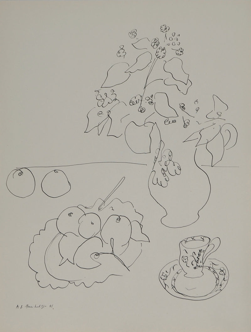 Henri MATISSE : Nature morte à la tasse, Lithographie originale (vue générale) - Crédit photo : Galerie Art.Paris